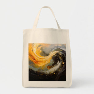 Tote Bag Vagues modernes en marbre abstrait doré