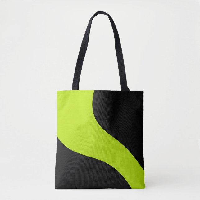 Tote Bag Vagues simples en vert citron (Devant)