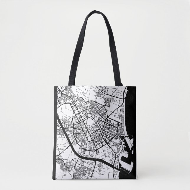 Tote Bag Valencia Spain Map (Devant)