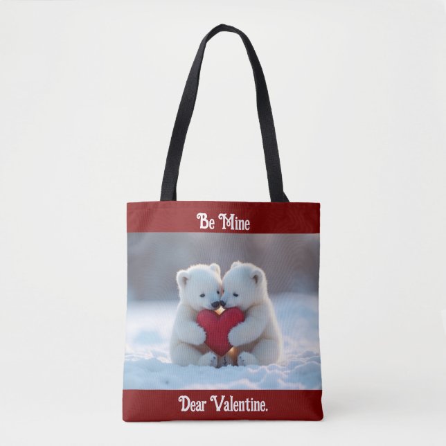 Tote Bag Valentine Polar Bear Cubs Tote (Devant)