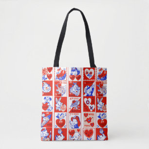Tote Bag Valentine Retro Love Hugs Motif