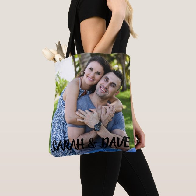 TOTE BAG VALENTINE'S DAY OR WEDDING GIFT PHOTO CUSTOM TOTE (De près)