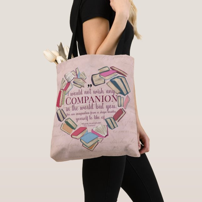 Tote Bag Valentines Élégant Louveur de livre Shakespeare Ci (De près)