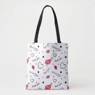 Tote Bag Valentine's Hearts Arrow sans couture