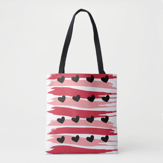 Tote Bag Valentine's Hearts Motif (Devant)