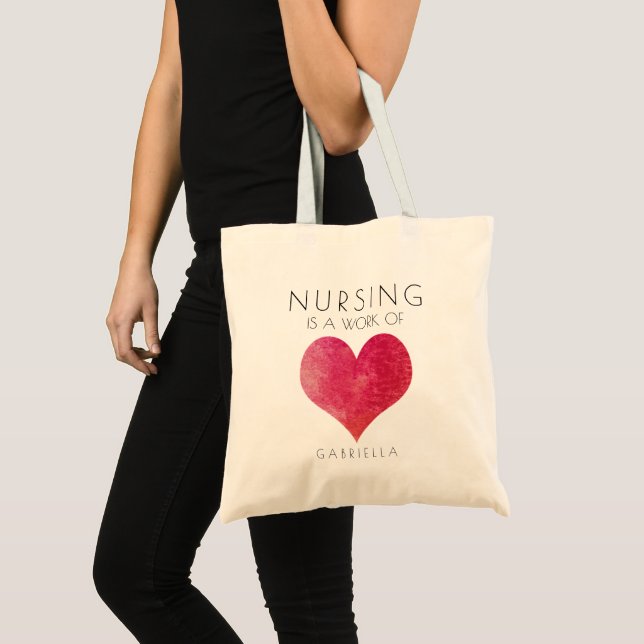 Tote Bag Valentines Jour Les soins infirmiers sont une oeuv (Devant (produit))