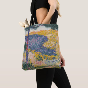 Tote Bag Vallée avec l'ombre de sapin sur la montagne