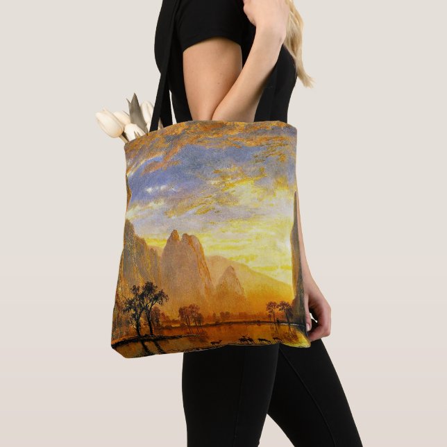 Tote Bag Vallée de Yosemite par Albert Bierstadt (De près)