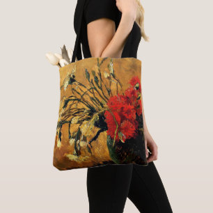 Tote Bag Van Gogh - Jug aux oeillets rouges et blancs