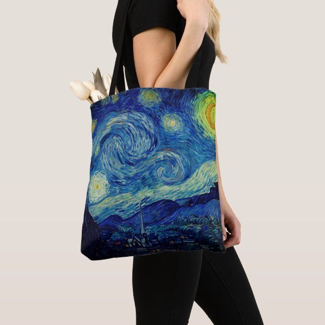 Tote Bag Van Gogh - Le Starry Night Shopping (De près)