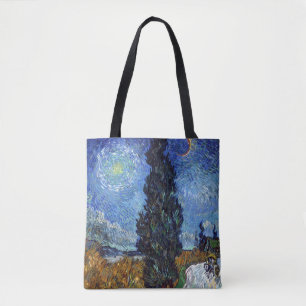 Tote Bag Van Gogh Road Avec Cyprès Impressionnisme