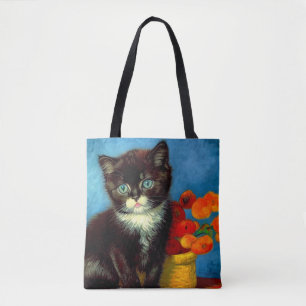 Tote Bag Van Gogh Tuxedo Cat