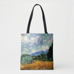 Tote Bag Van Gogh - Wheatfield avec Cypress Tree
