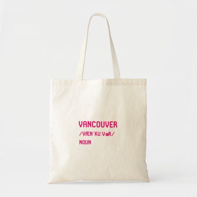 Tote Bag Vancouver British Columbia Canada Dictionary (Devant)