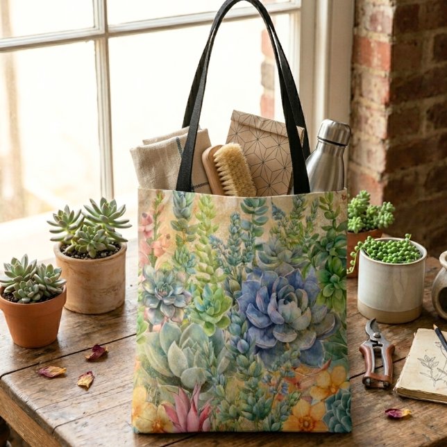 Tote Bag Variété de succulentes (Créateur téléchargé)