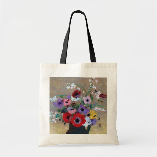 Tote Bag Vase aux fleurs mixtes, Redon (Devant)