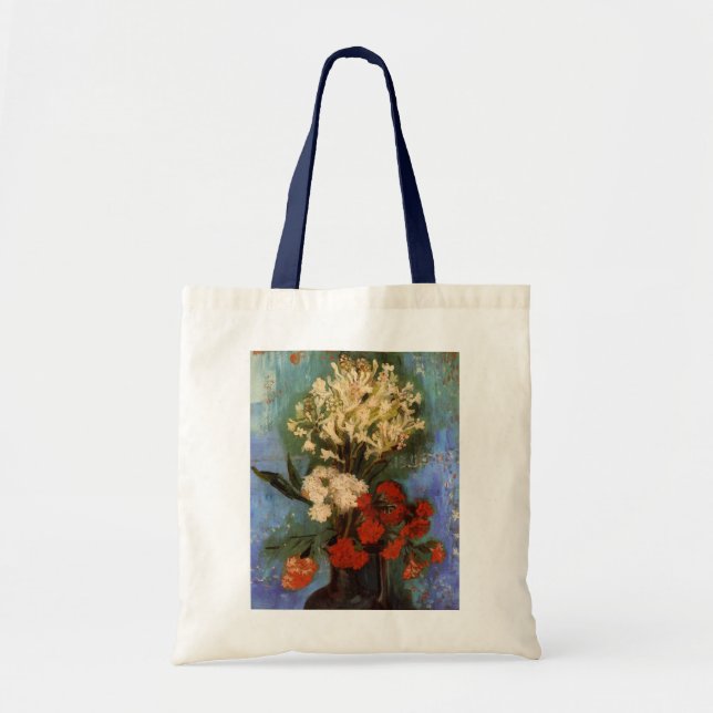 Tote Bag Vase avec oeillets par Vincent van Gogh (Devant)