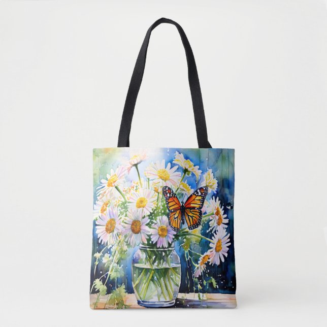 Tote Bag Vase de marguerites joli floral (Devant)