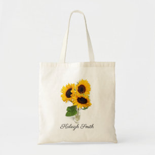 Tote Bag Vase personnalisé de tournesols