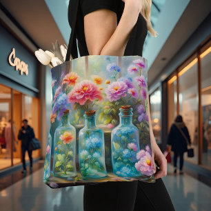 Tote Bag Vases à fleurs remplies de fleurs étonnantes et vi