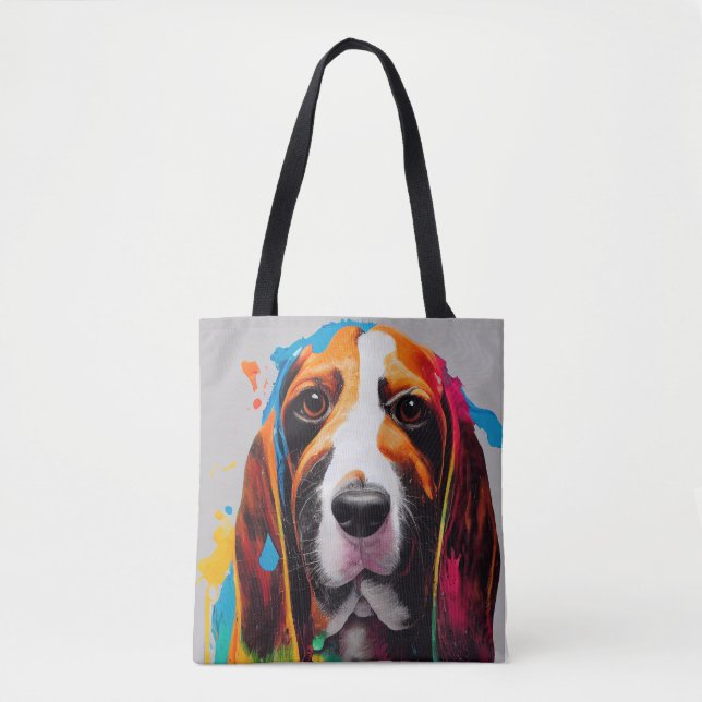 Tote Bag Vasset Hound Chien animal familier adorable Animal (Devant)