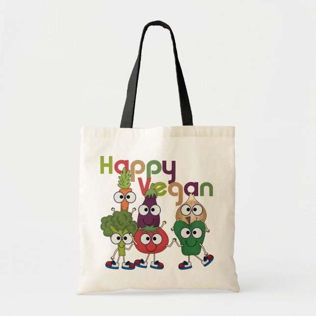Tote Bag Végétalien heureux (Devant)