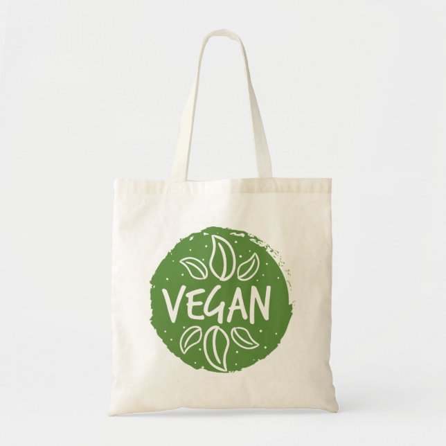 Tote Bag Végétalien - vert-foncé (Devant)