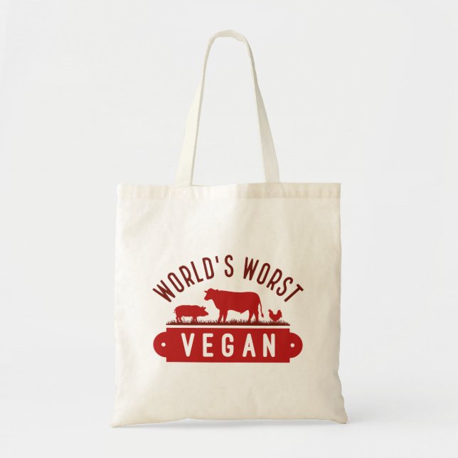Tote Bag Végétan le plus mauvais au monde (Devant)