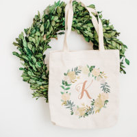 Végétation floue Fer Wreath Bridesmaid Initial