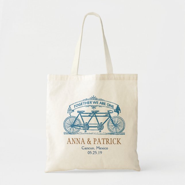Tote Bag Vélo cadeau Mariage personnalisé (Devant)