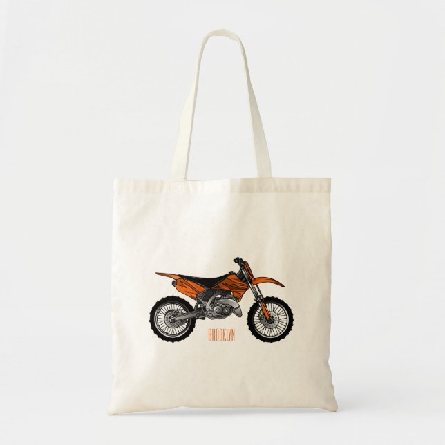 Tote Bag Vélo droit hors route moto / motocross dessin anim (Devant)