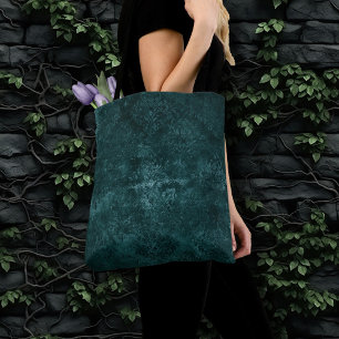 Tote Bag Velvety Turquoise Damask   Grunge vert foncé Baroq