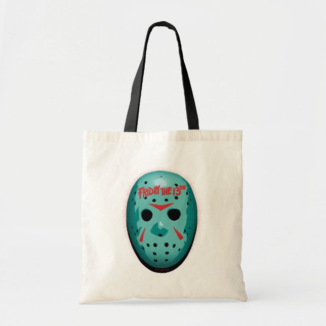 Tote Bag Vendredi 13 | Graphique de masque de hockey bleu (Devant)
