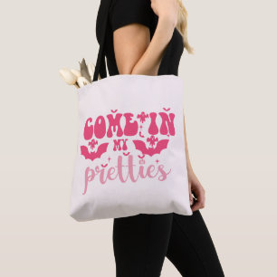 Tote Bag Venez dans mes jolies roses Halloween