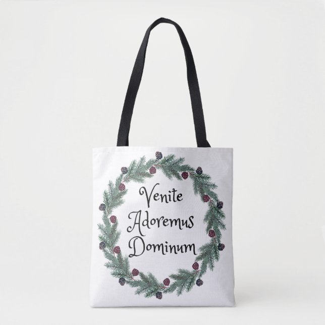 Tote Bag Venite Adoremus Dominum Latin Noël religieux (Devant)