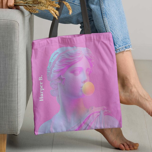 Tote Bag Vénus de la gomme à bulle rose (Unleash your inner goddess with the Pink Bubble Gum Pop Venus Tote Bag! )