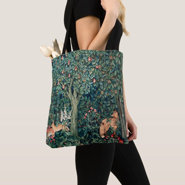 Tote Bag VERDURE, Hares d'ANIMAUX FORESTIERS, Renard, Flora (De près)