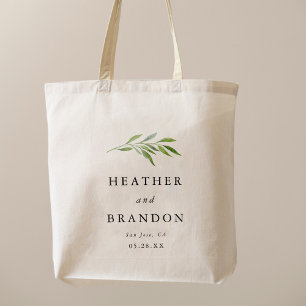 Tote Bag Verdure rustique Élégant Mariage Invité Faveur Fou