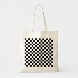 Tote Bag Vérifier noir blanc À damiers Motif tableau de b