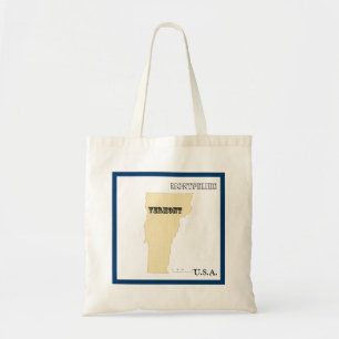 Tote Bag - Vermont Staatskarte mit Stadt Tragetasche