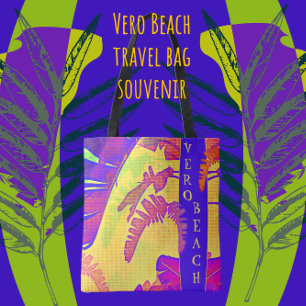 Tote Bag Vero Beach Floride Bright Tropical Palm Fronds