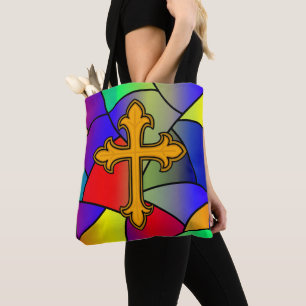 Tote Bag Verre tendu et croix religieuse