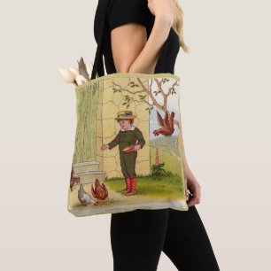 Tote Bag vers 1900 Alimentation de l'impression Poulets