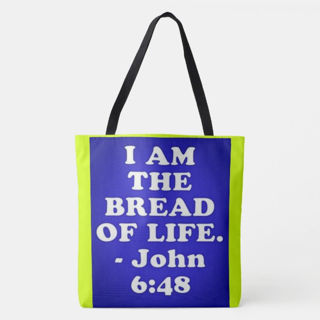 Tote Bag verset biblique de Jean 6:48. (Devant)