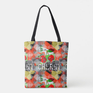 Tote Bag Version cerise Un collage moderne à plus petite éc