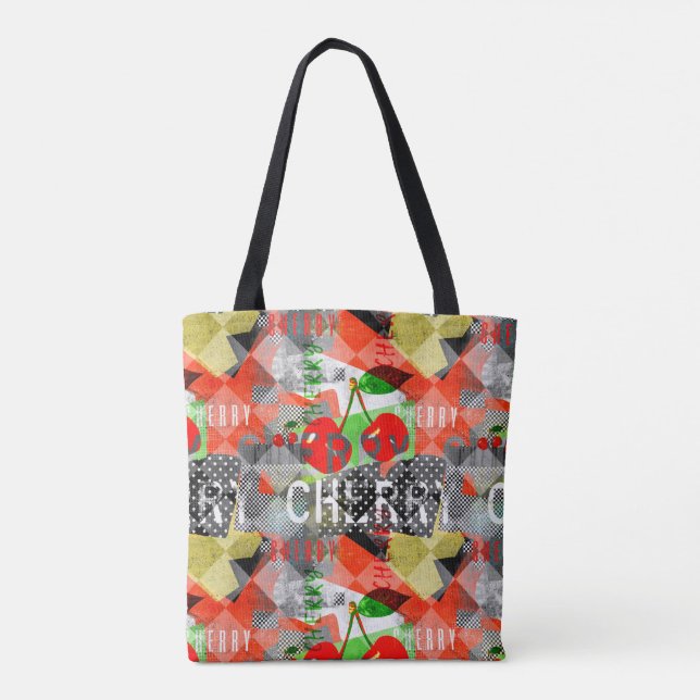 Tote Bag Version cerise Un collage moderne à plus petite éc (Dos)