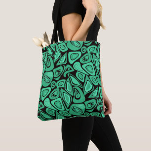 Tote Bag Vert, abstrait, rétro