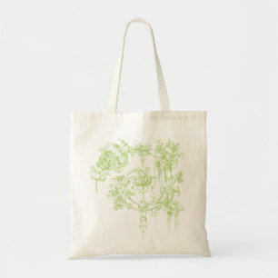 Tote Bag Vert élégant floral, de feuille et Aqua
