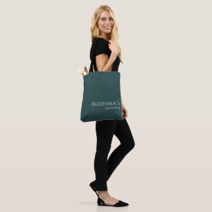 Tote Bag Vert émeraude et blanc - Demoiselle d'honneur -
