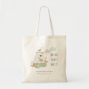 Tote Bag Vert on peut attendre prématurément Ours Baby show
